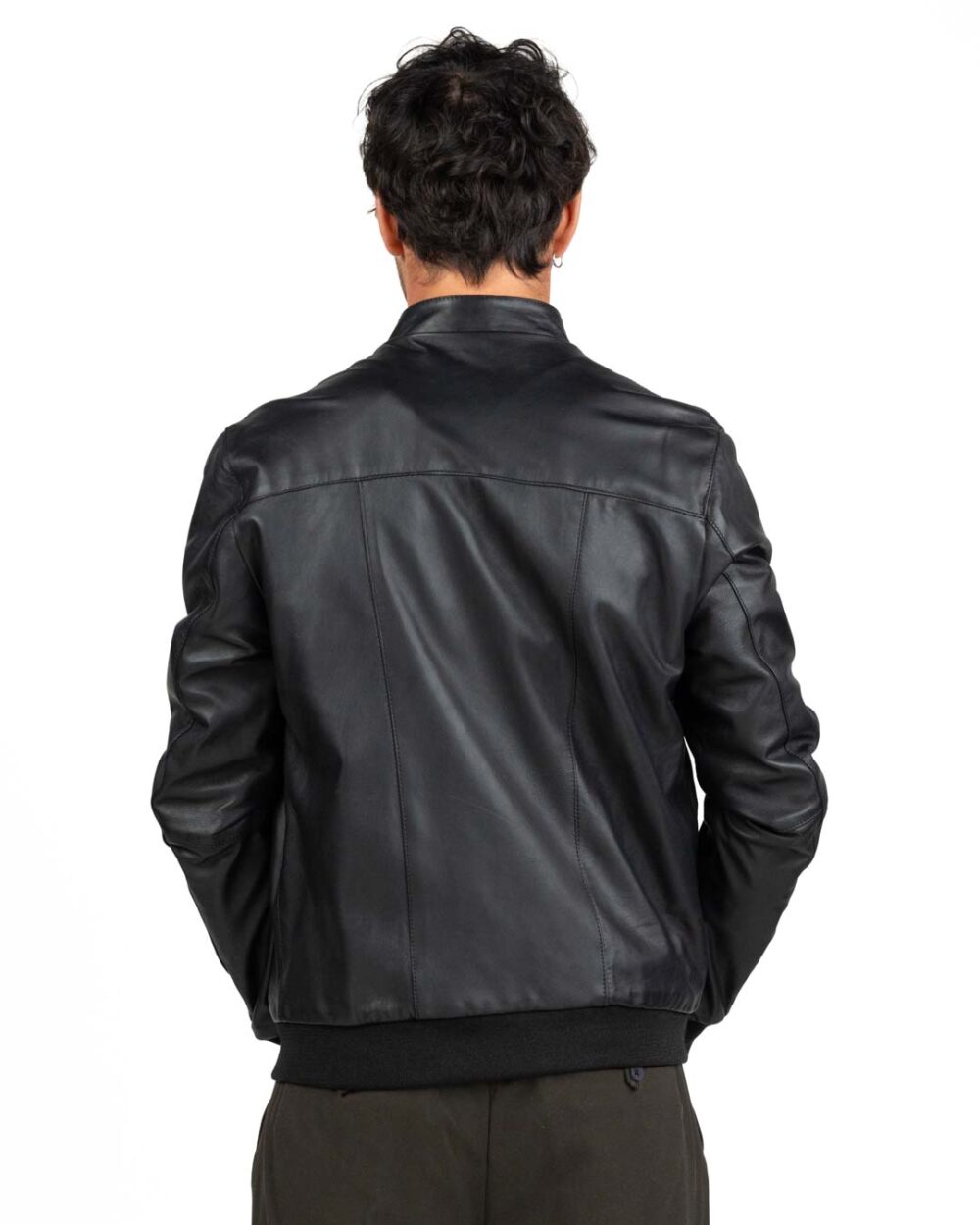 Berti Mode Collection - Giubbotto bomber in pelle vera nero - immagine 3