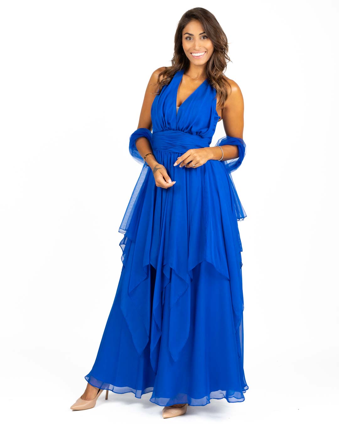 Berti Mode Collection - Abito lungo bluette