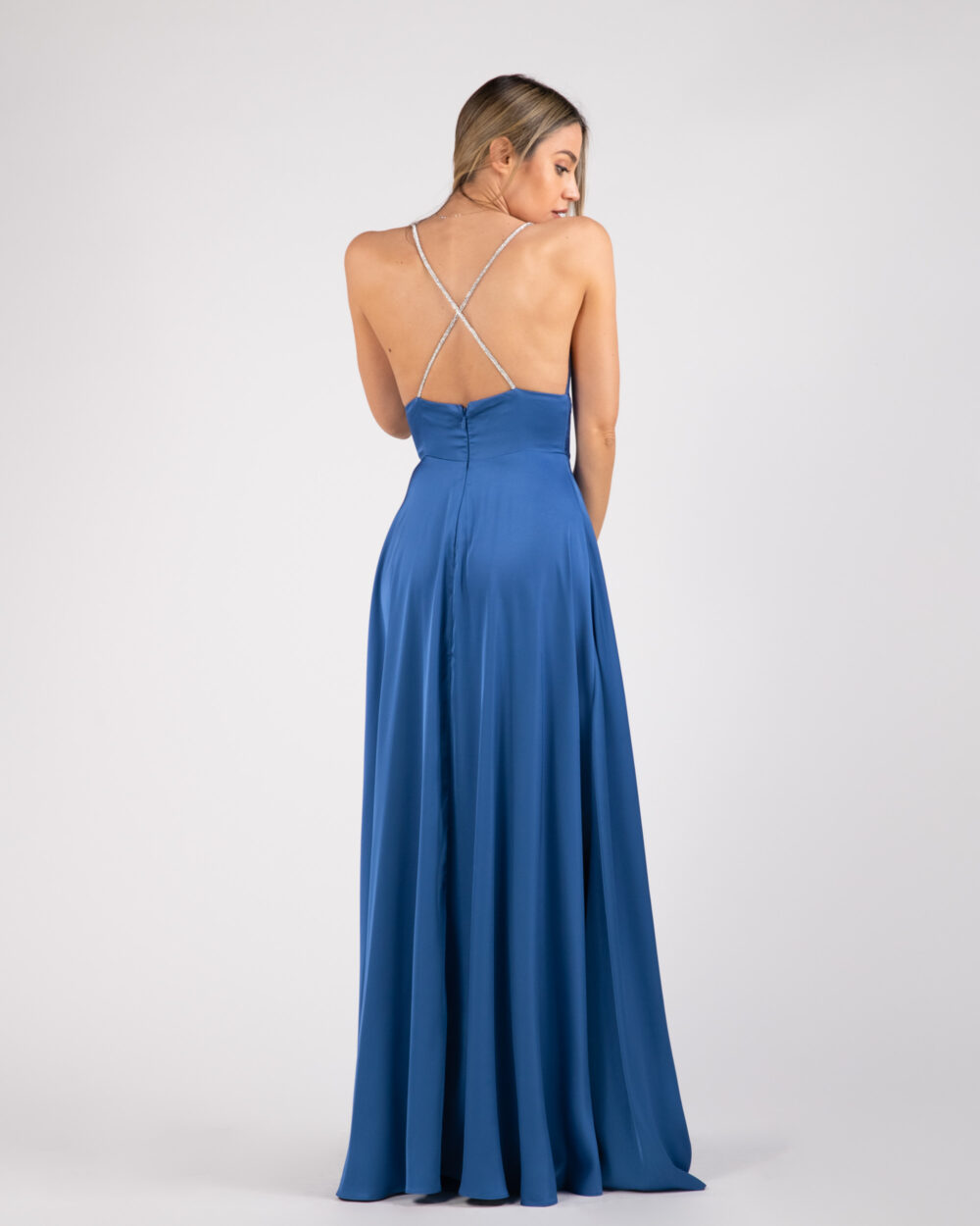 Berti Mode Collection - Abito blu con spallina gioiello - immagine 2