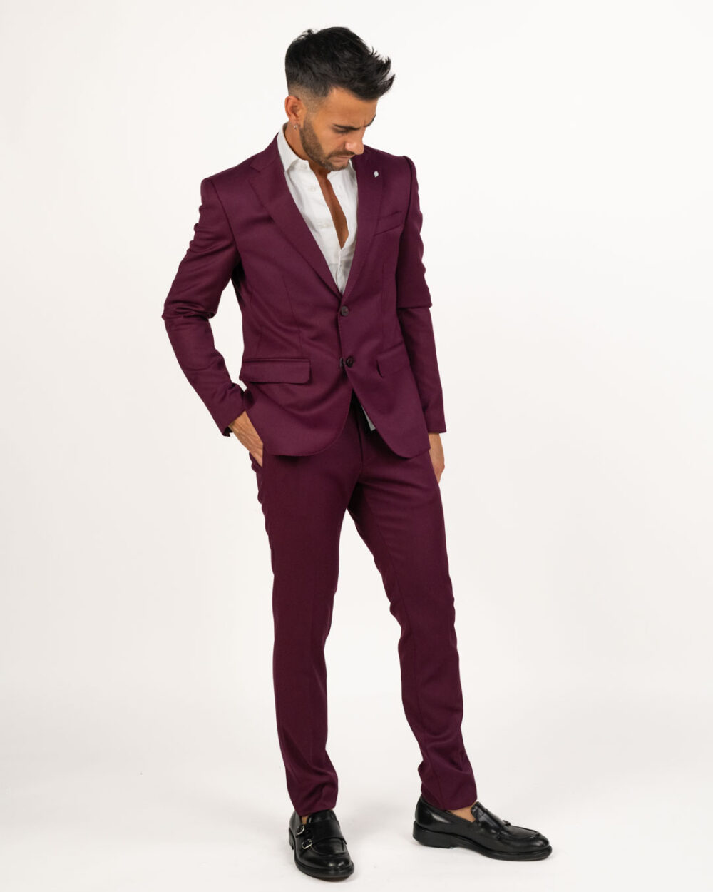 Langella - Completo stretch colore vino - immagine 9