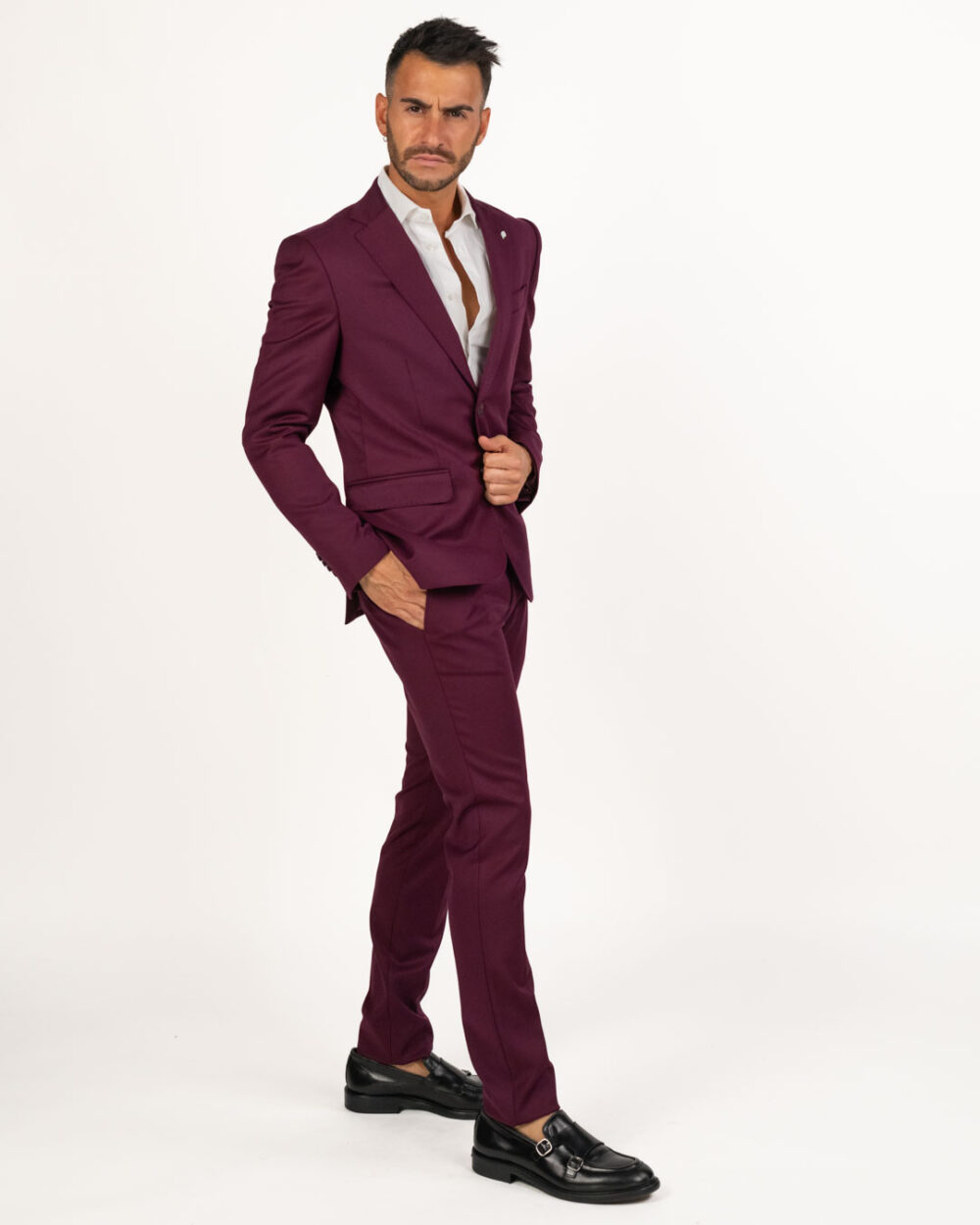 Langella - Completo stretch colore vino - immagine 8