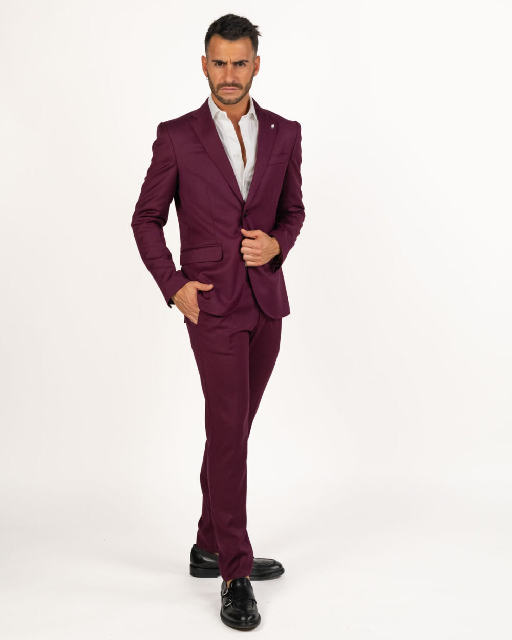 Langella - Completo stretch colore vino - immagine 7