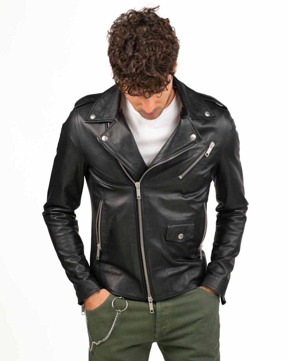 Berti Mode Collection - Giubbotto bomber in pelle vera nero - immagine 6