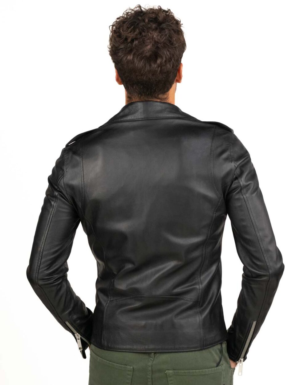Berti Mode Collection - Giubbotto bomber in pelle vera nero - immagine 7