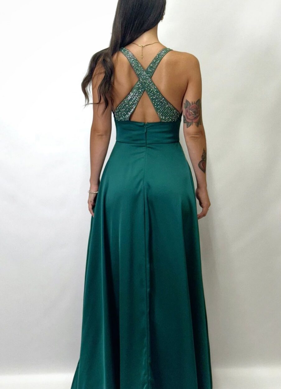 Berti Mode Collection - Abito con strass verde bosco - immagine 4
