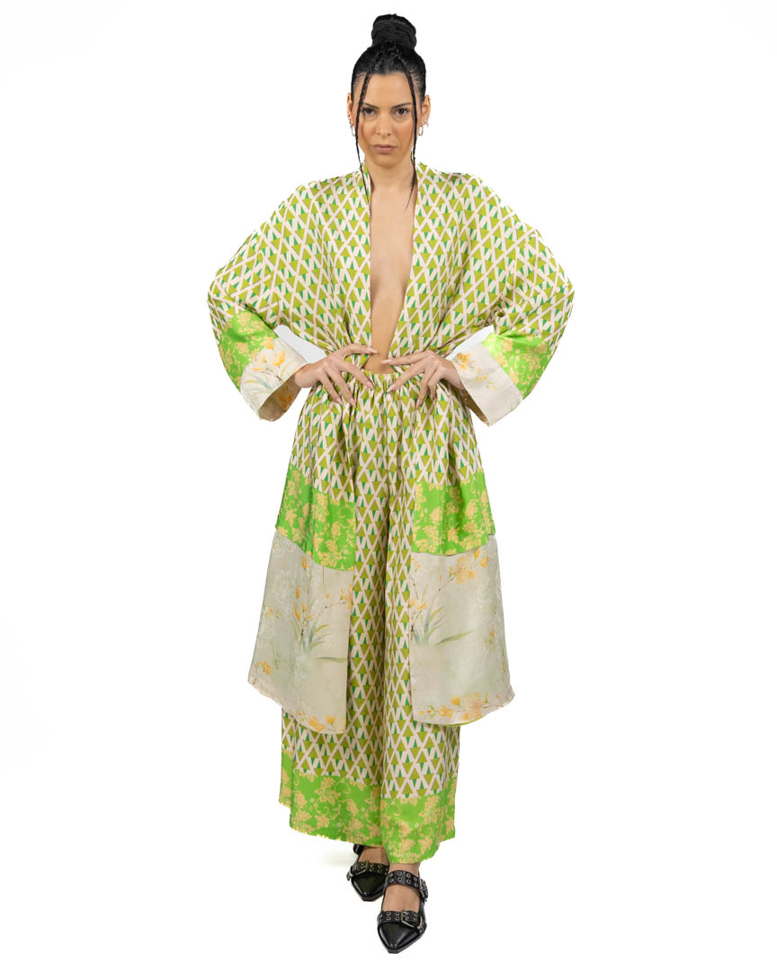 WU SIDE - Kimono Fantasia Verde