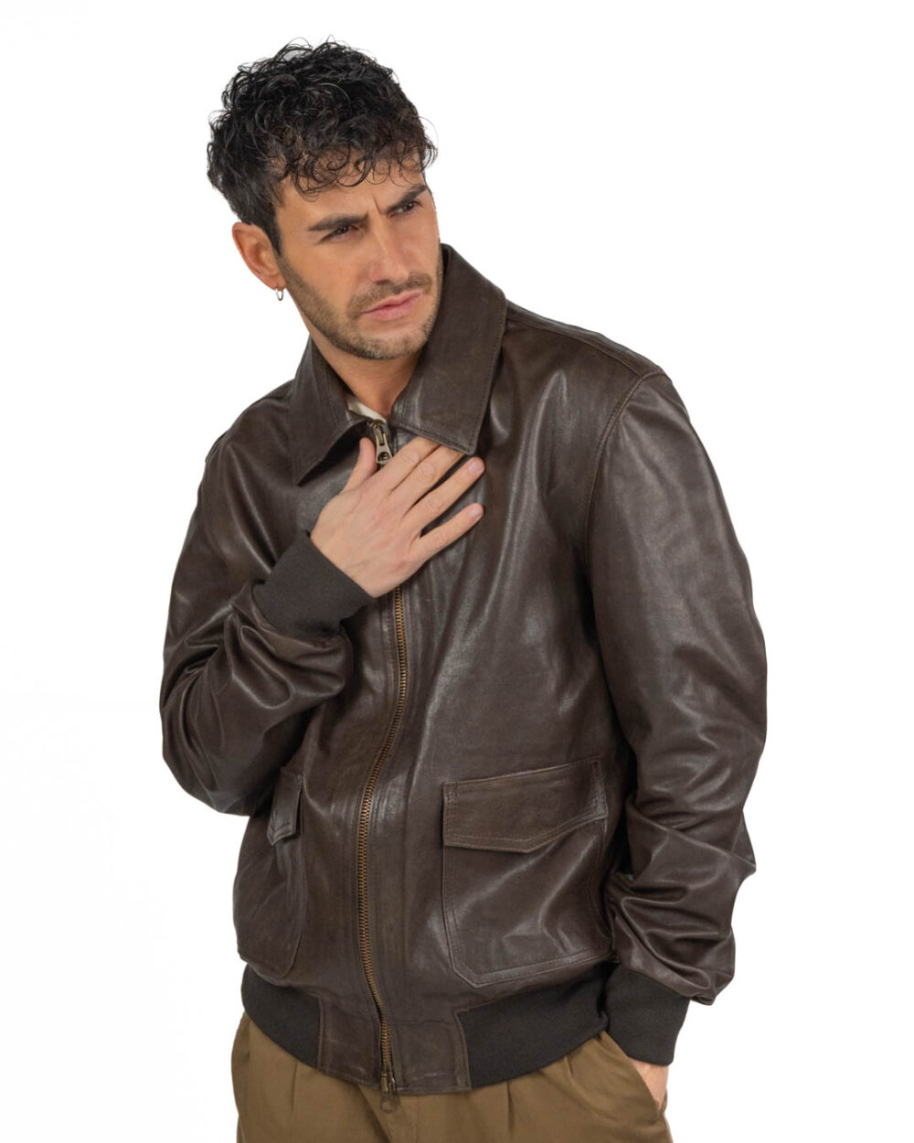 Berti Mode Collection - Giacca in Pelle Marrone - immagine 2