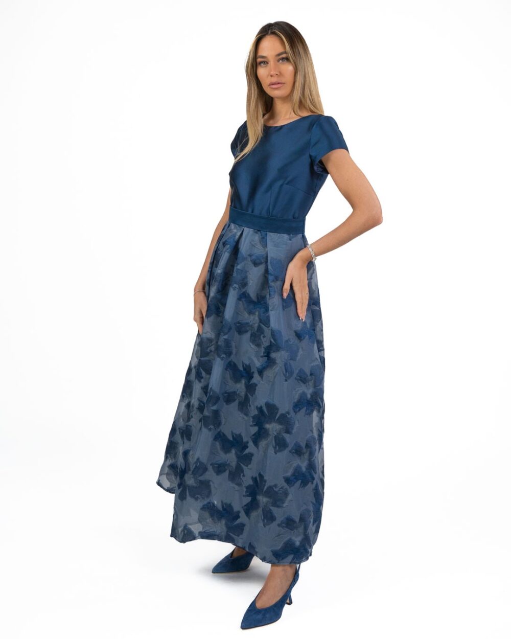 Berti Mode Collection - Abito Mikado Fantasia Blu