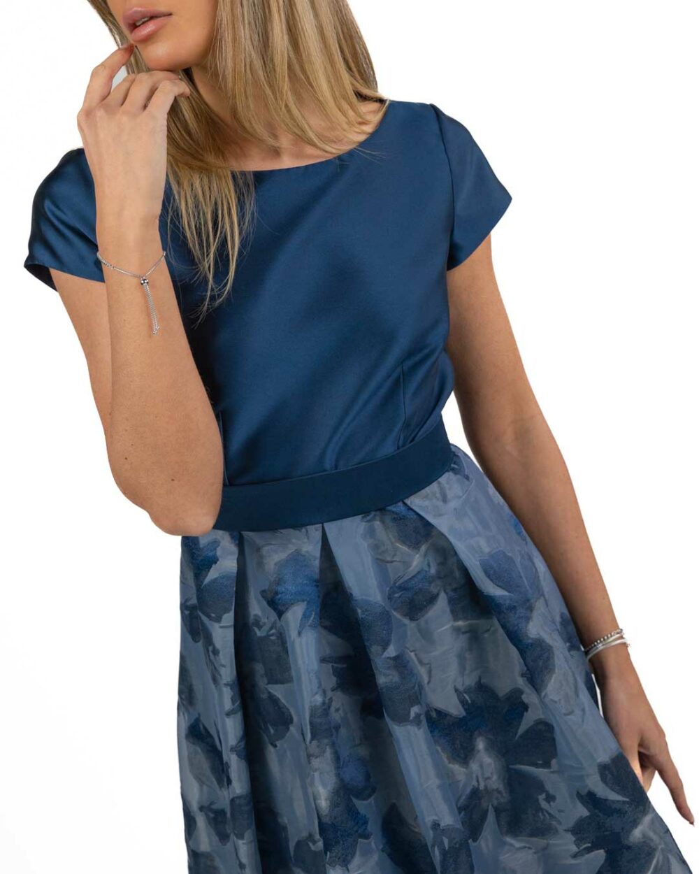 Berti Mode Collection - Abito Mikado Fantasia Blu - immagine 3