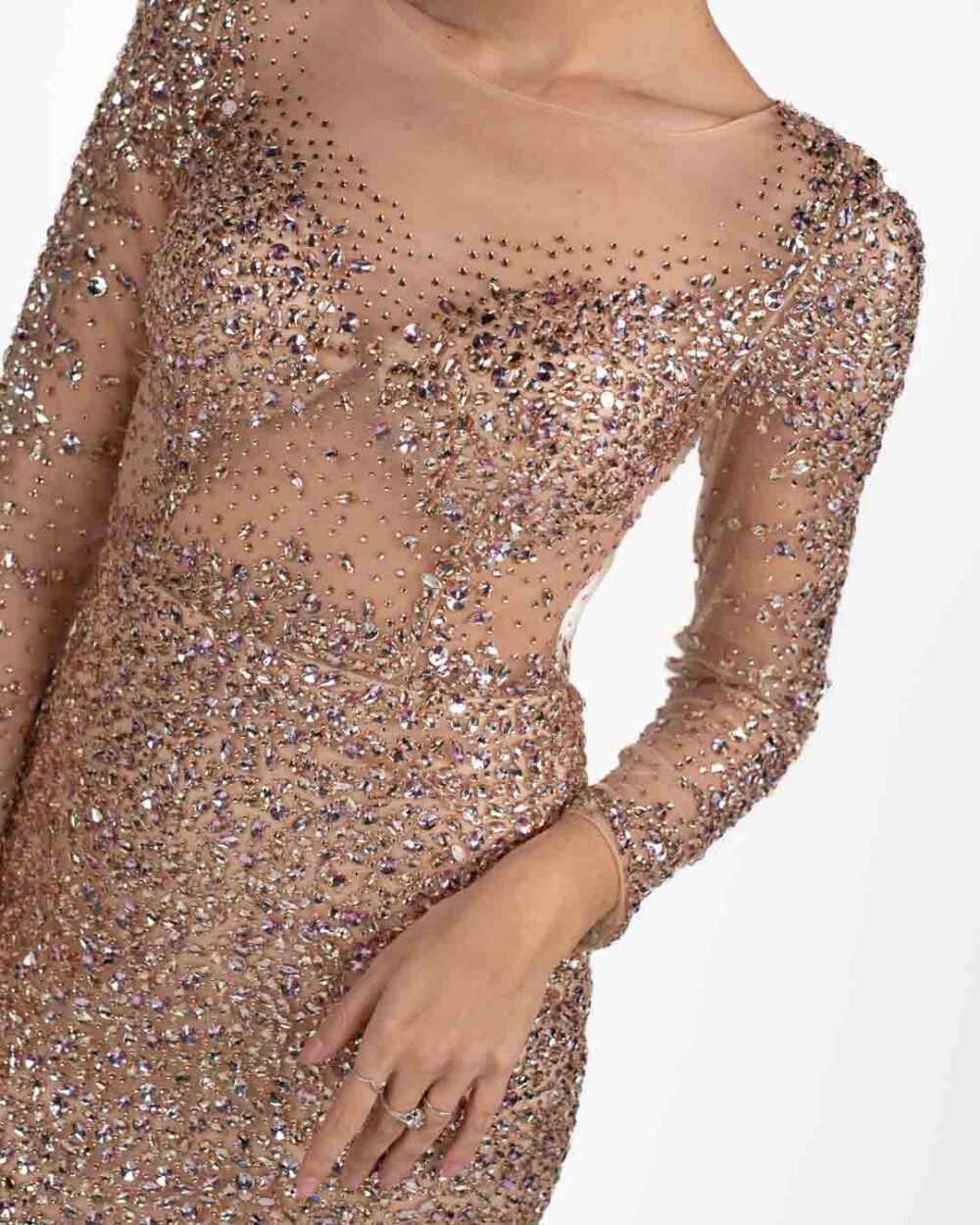 Berti Mode Collection - Abito lungo con strass oro - immagine 3