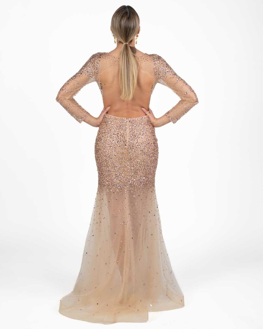Berti Mode Collection - Abito lungo con strass oro - immagine 5