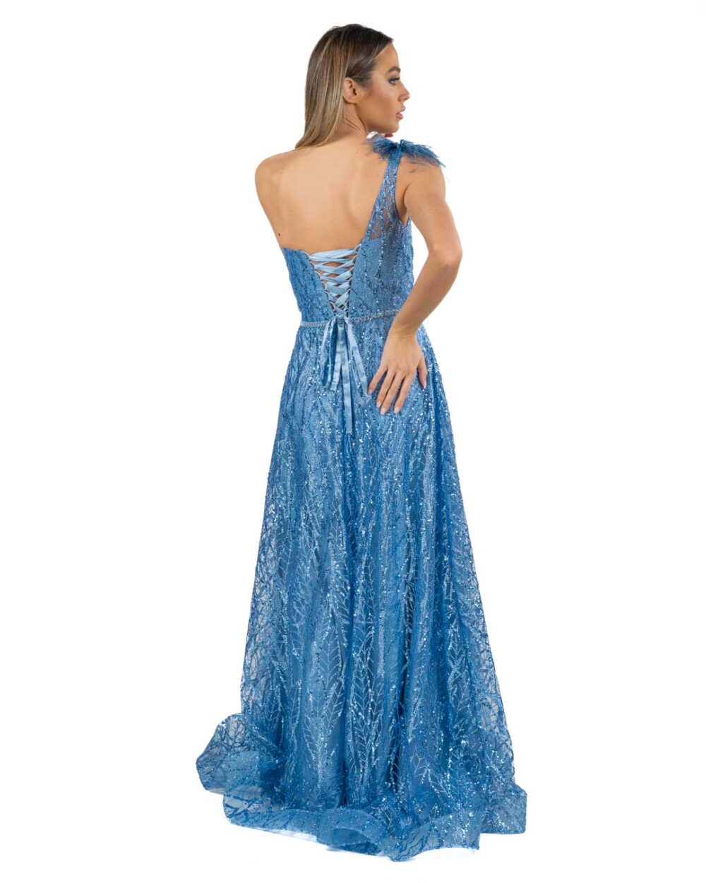 Berti Mode Collection - abito azzurro glitter - immagine 2