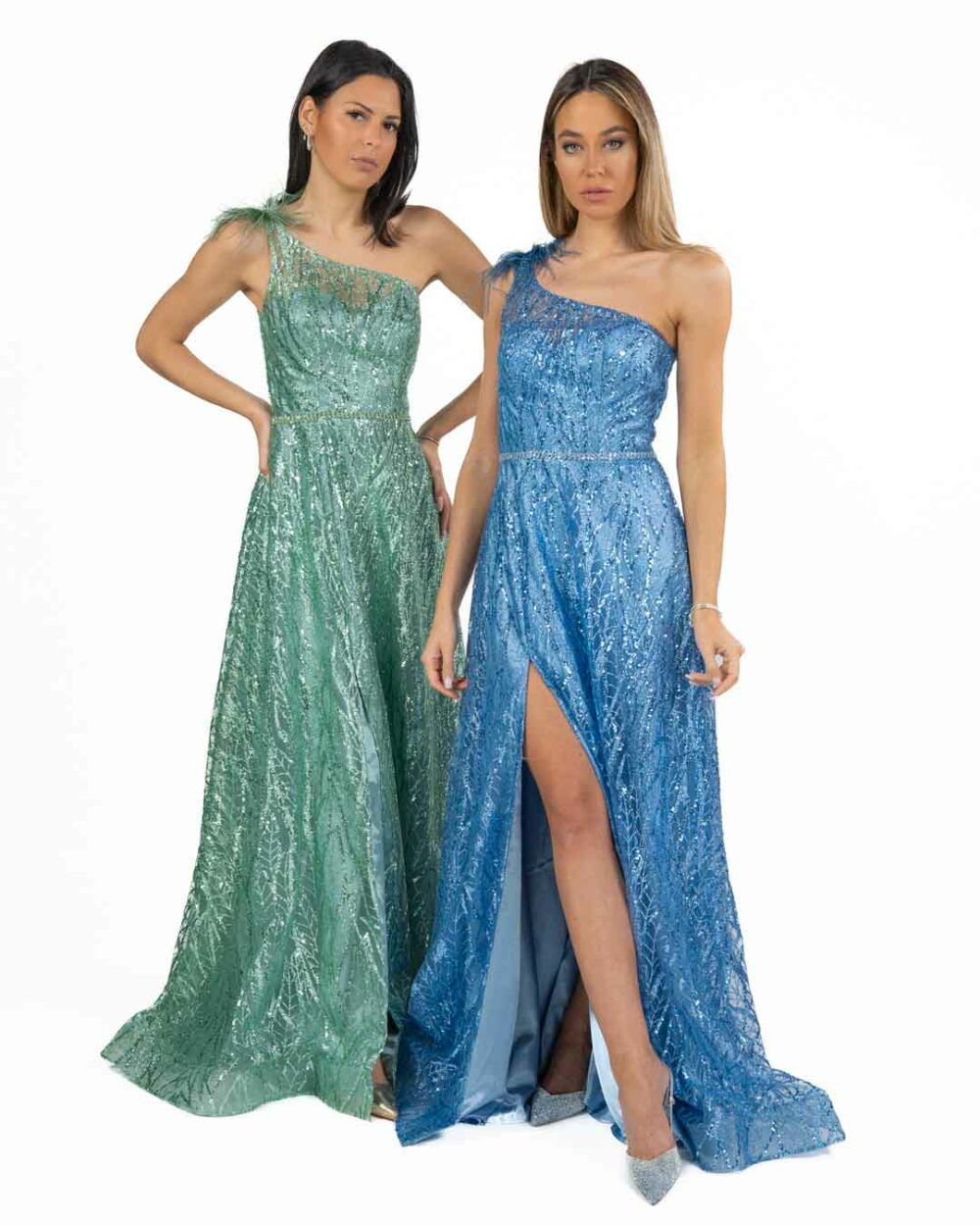 BERTI MODE COLLECTION - Abito Salvia in tulle con Pailettes e Perline - immagine 4