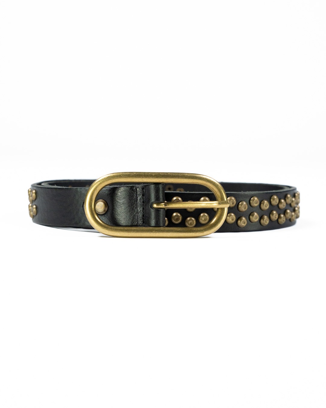 BERTI MODE COLLECTION - Cintura con Fibbia e Borchie Ottone