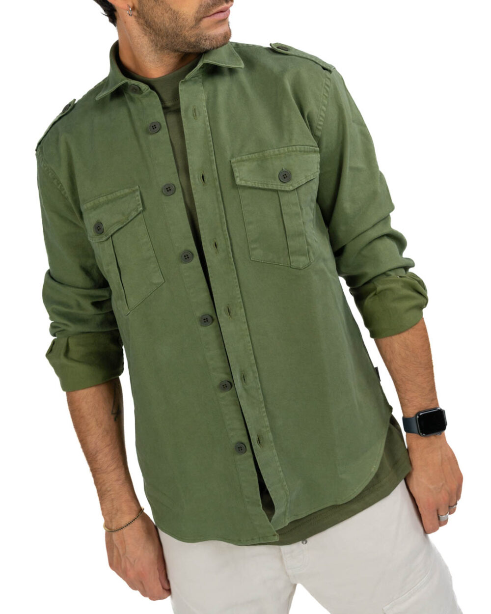 Over/d overshirt verde - immagine 3