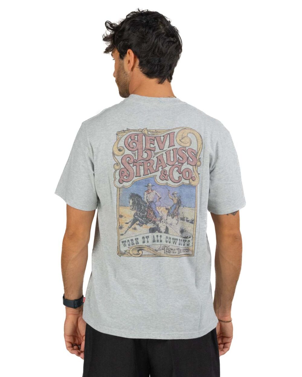 Levi's - T-shirt grigia con stampa - immagine 3