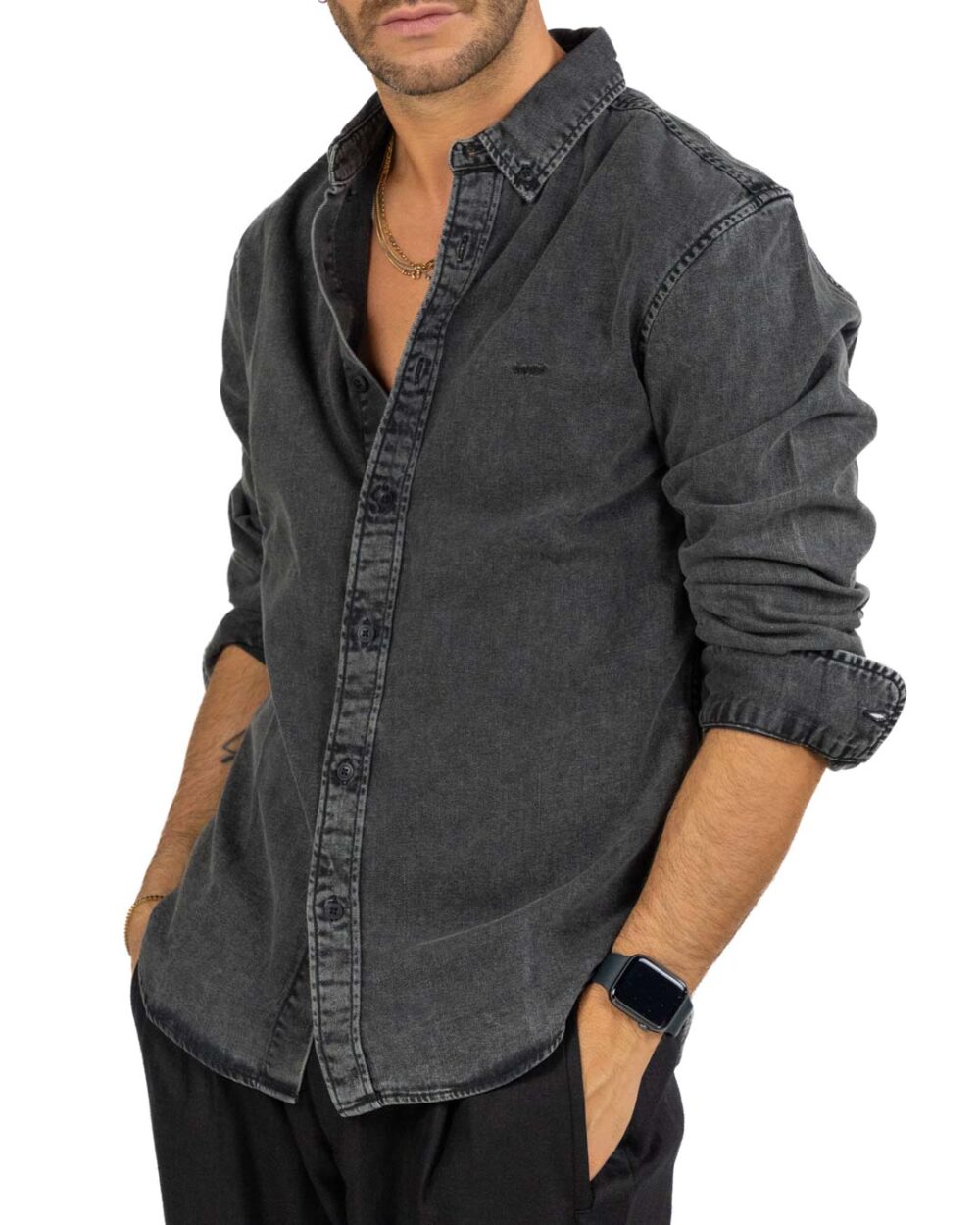 Levi's - Camicia in jeans nera - immagine 4