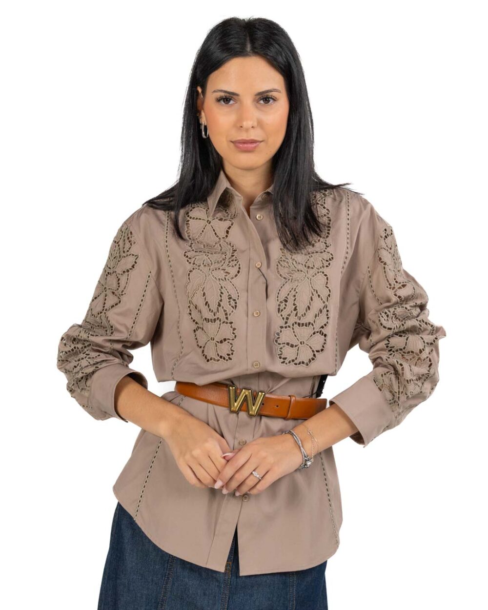 Weekend Max Mara - Camicia beige ricamata - immagine 2