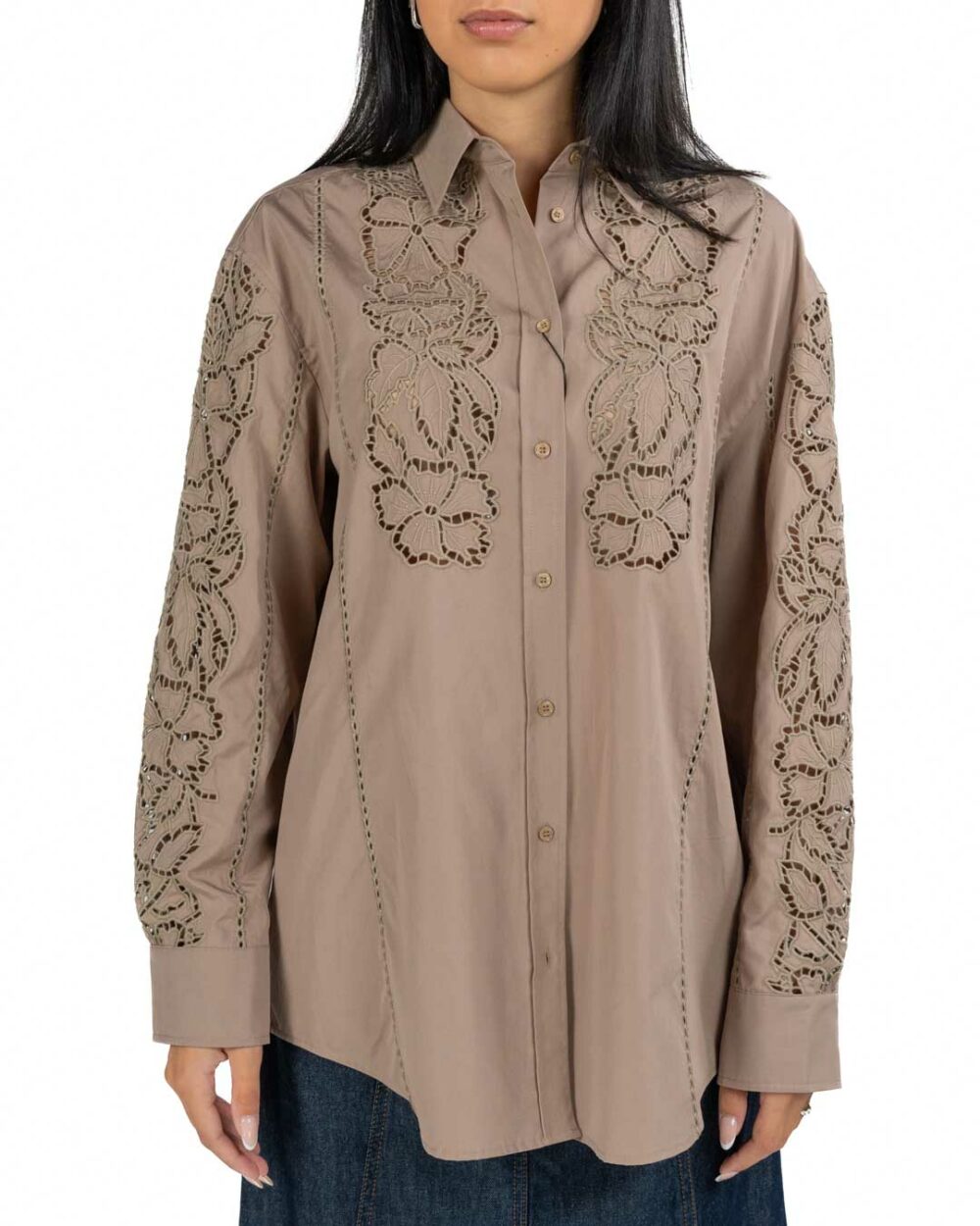 Weekend Max Mara - Camicia beige ricamata - immagine 3