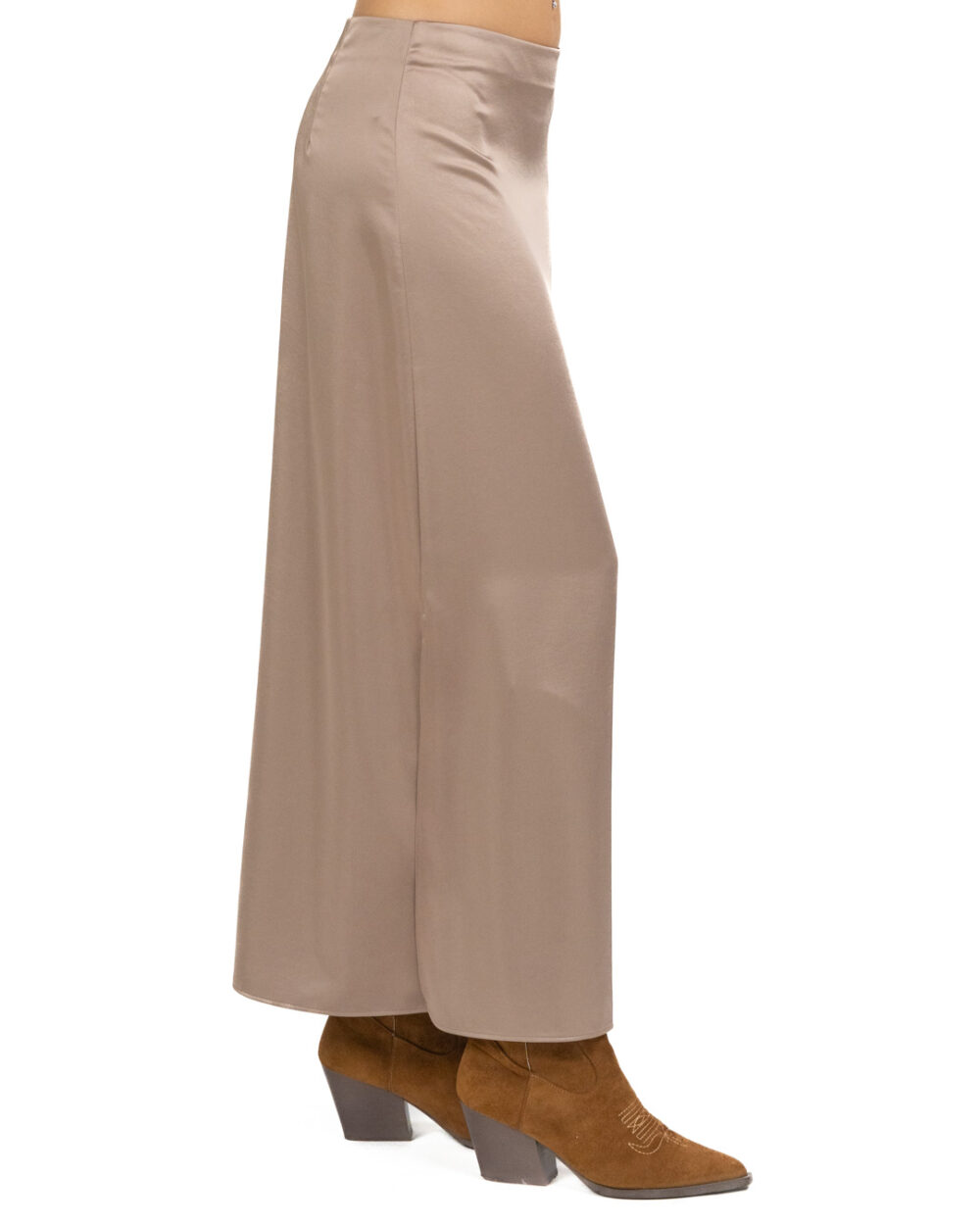 Weekend Max Mara - Gonna lunga in raso marrone - immagine 3
