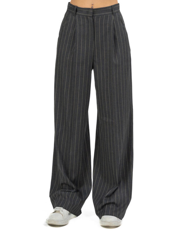 Emme Marella - Pantalone grigio scuro gessato