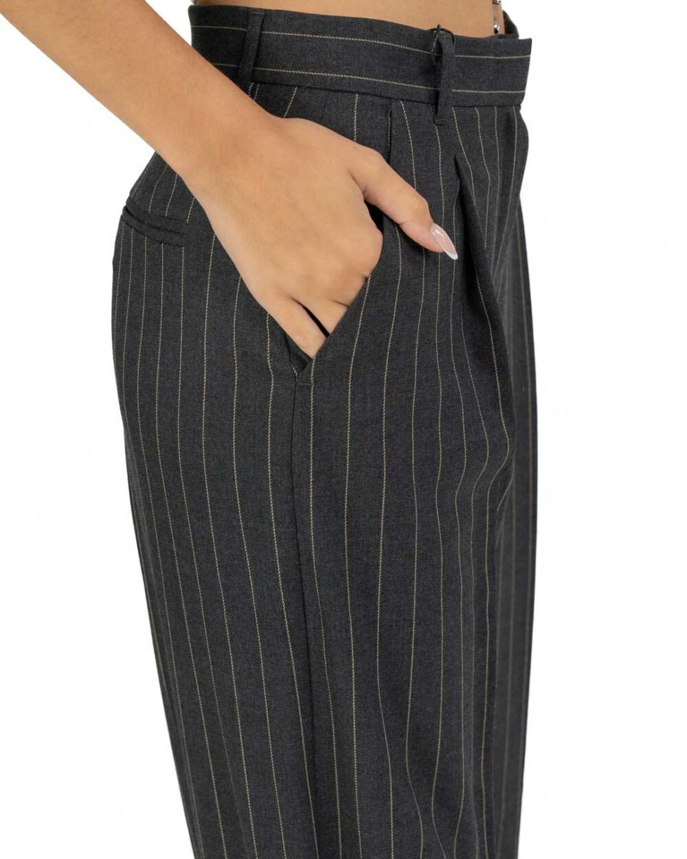 Emme Marella - Pantalone grigio scuro gessato - immagine 4