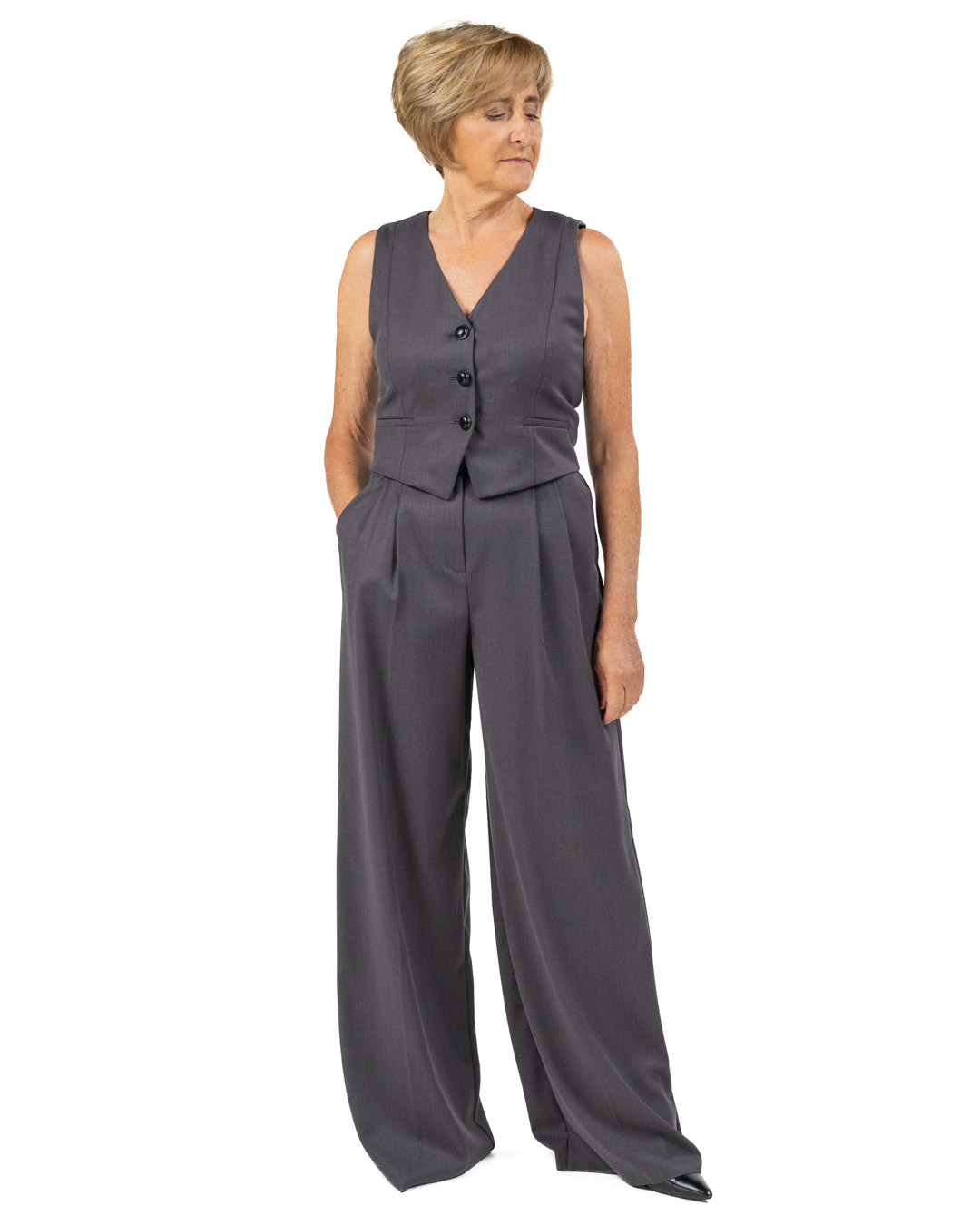 Emme Marella -Gilet e pantalone grigio