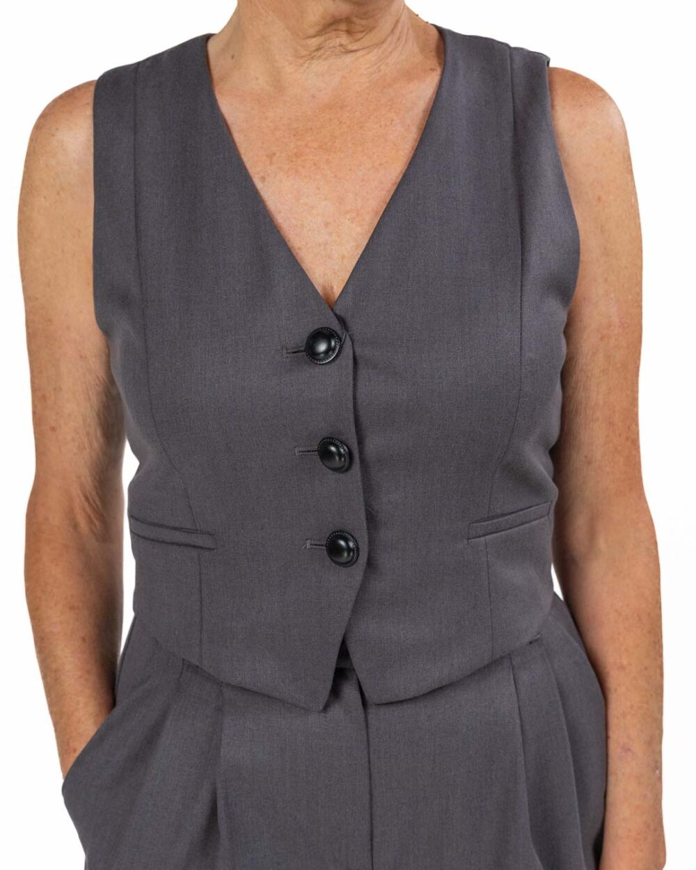Emme Marella -Gilet e pantalone grigio - immagine 4