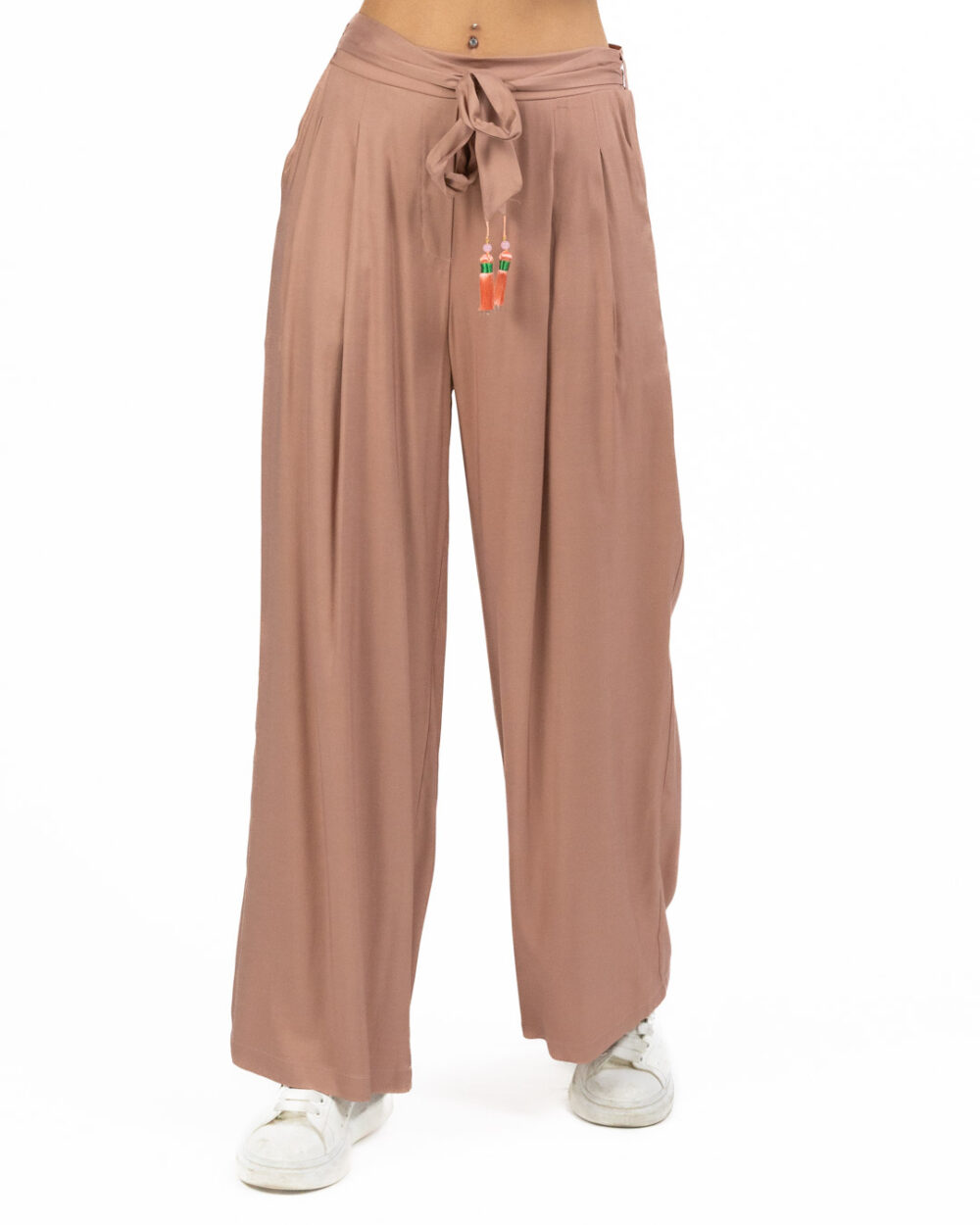 Wu Side - Pantalone in viscosa cipria - immagine 2