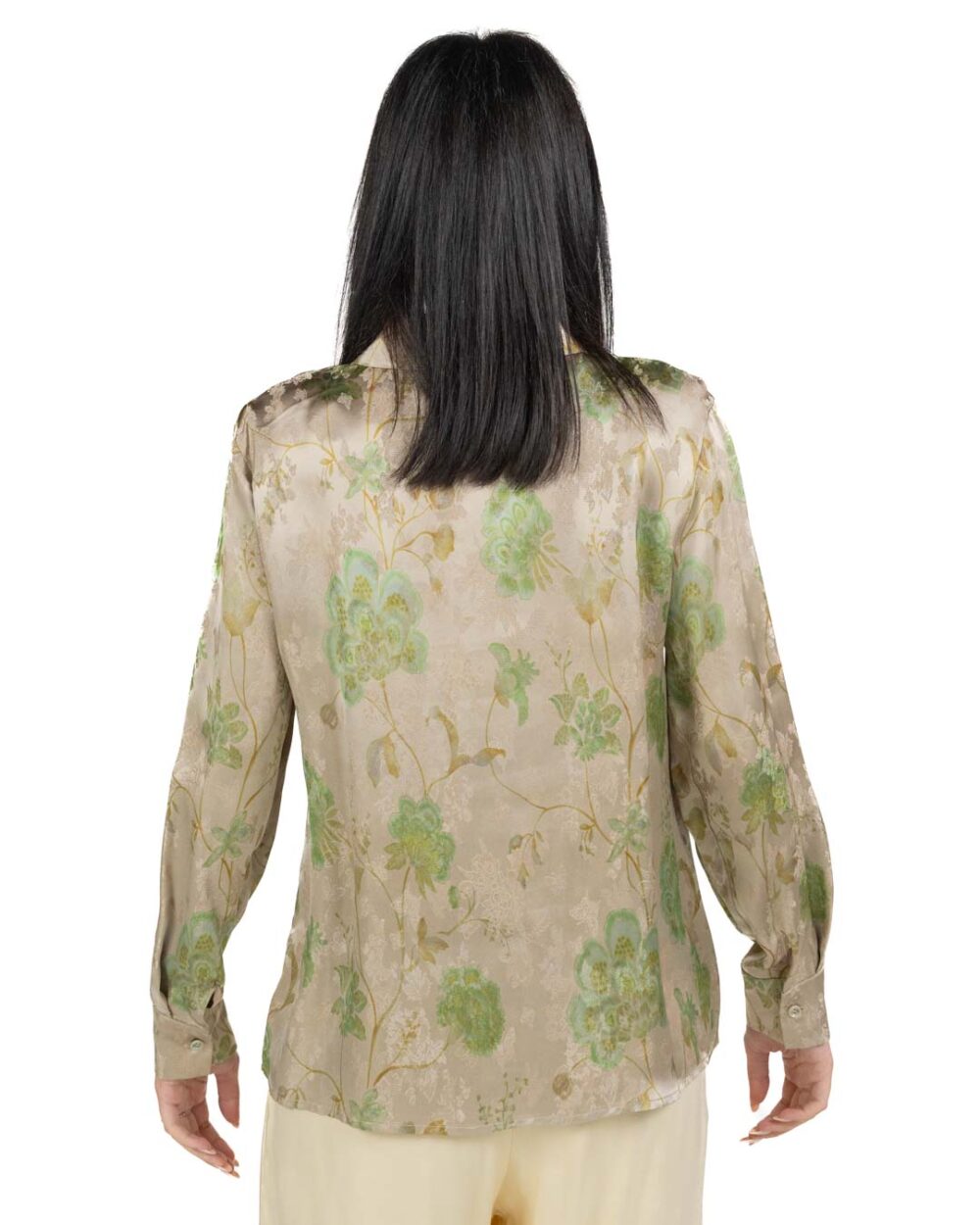 Wu Side - Camicia floreale color perla - immagine 2