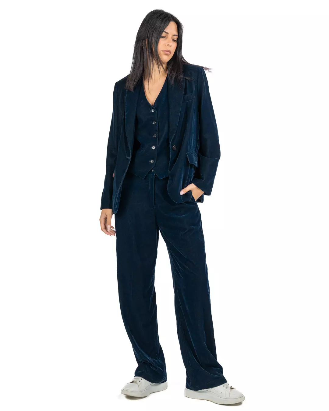 Wu Side - Pantalone velluto blu