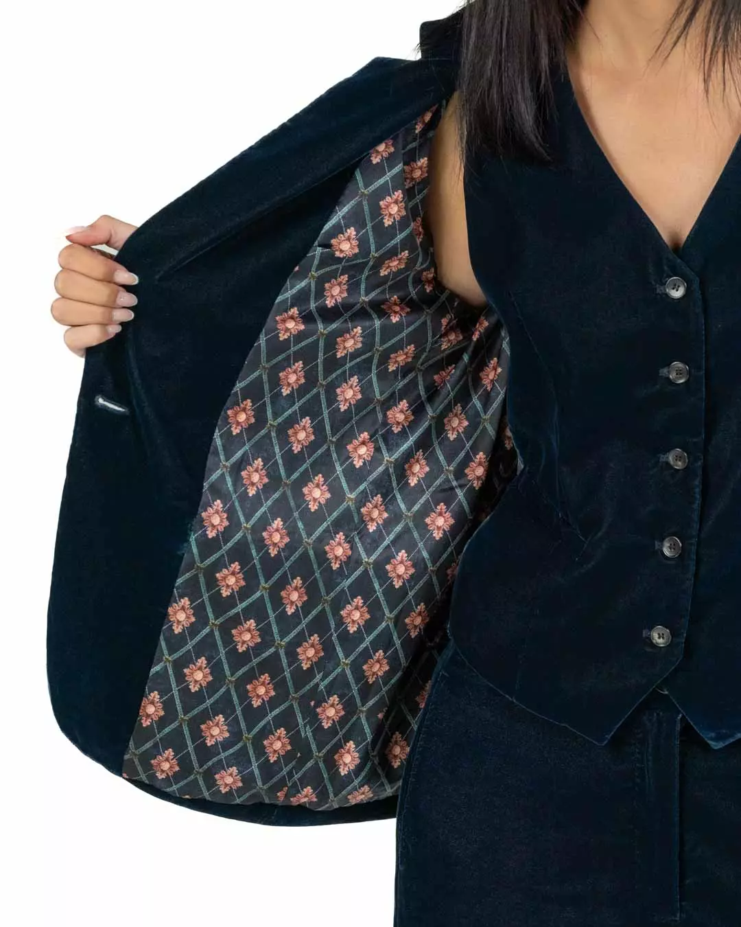 Wu Side - Gilet in velluto blu