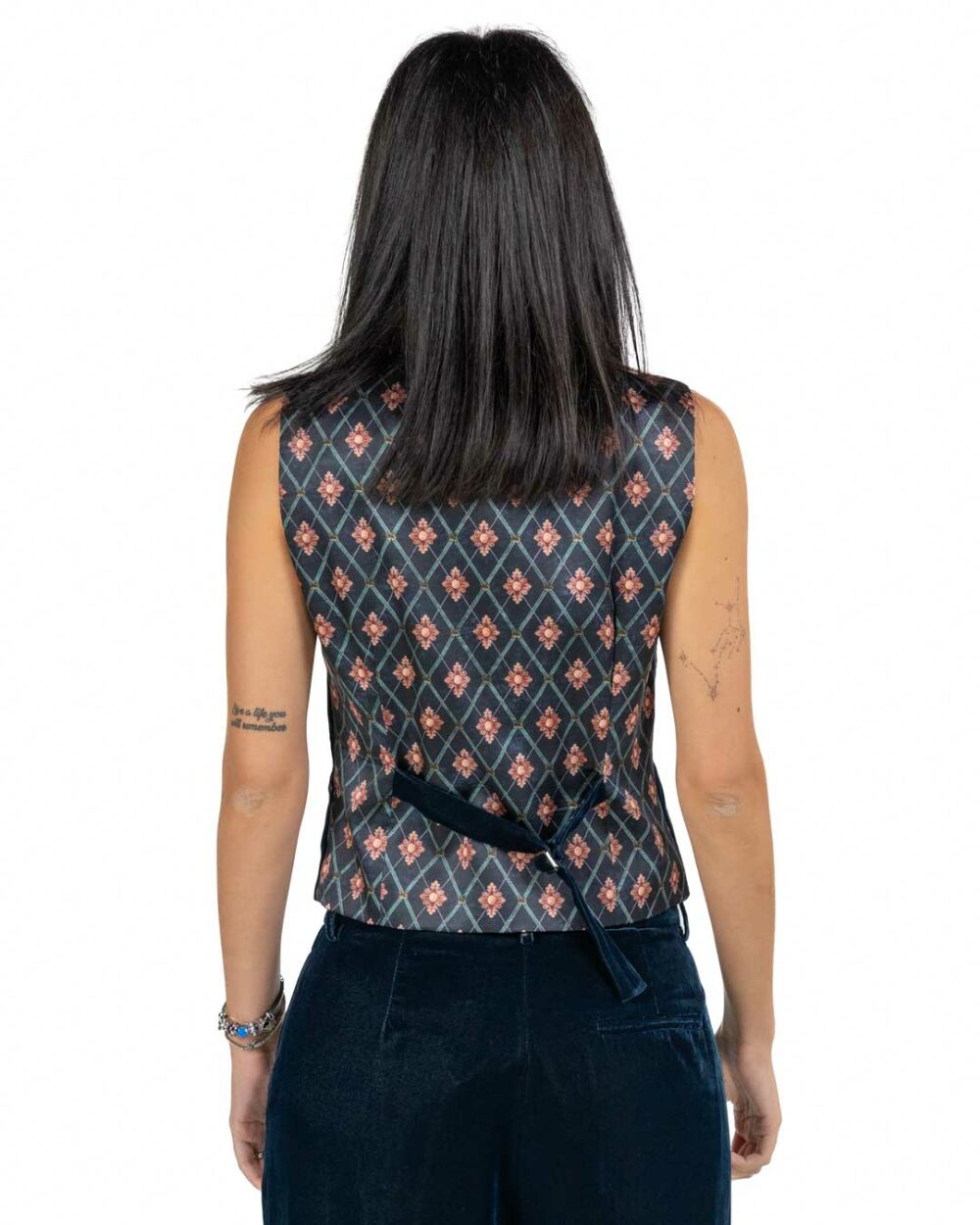 Wu Side - Gilet in velluto blu - immagine 3
