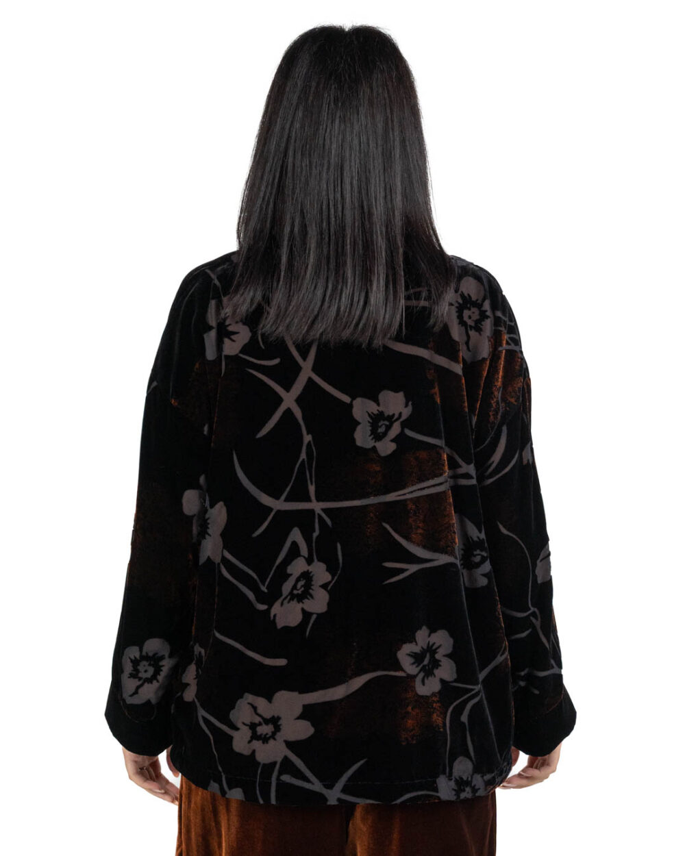 Wu Side - Giacca kimono color ruggine fioccato - immagine 4
