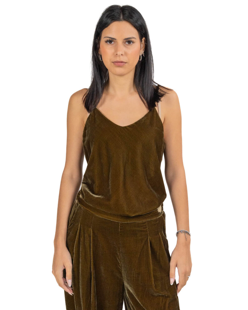 Wu Side - Top velluto color olio - immagine 2