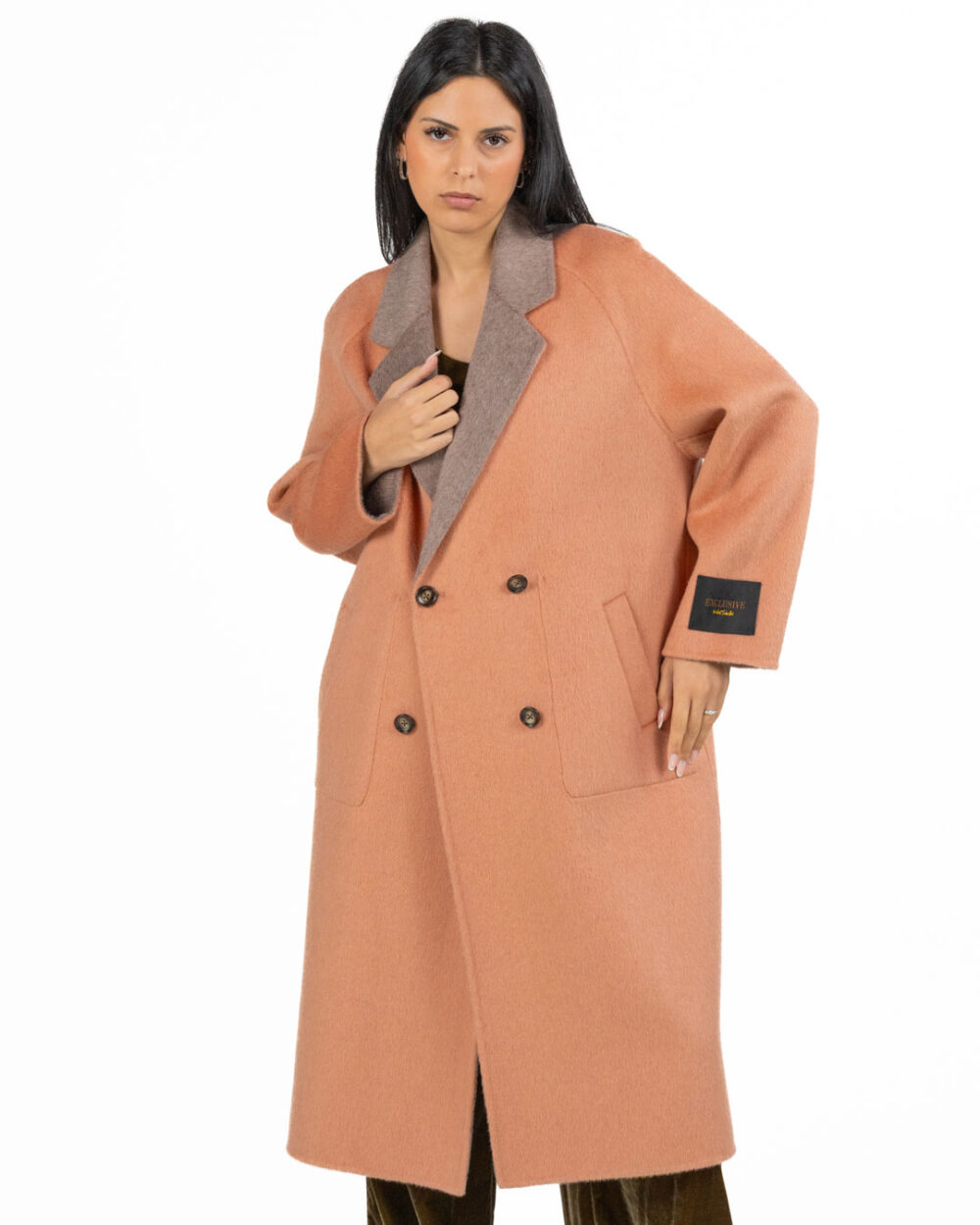 Wu Side - Cappotto lana peach
