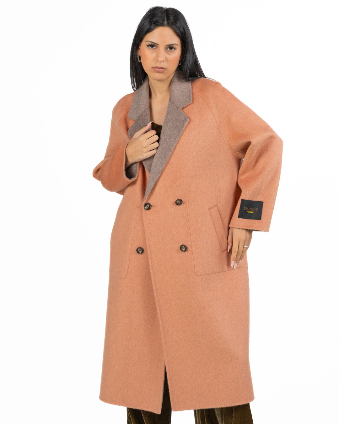 Wu Side - Cappotto lana peach