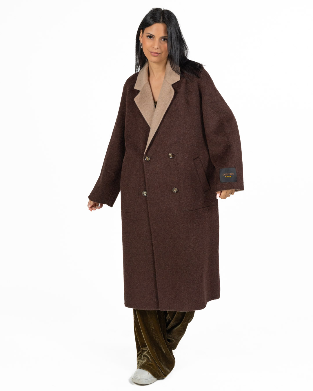 Wu Side - Cappotto lana marrone