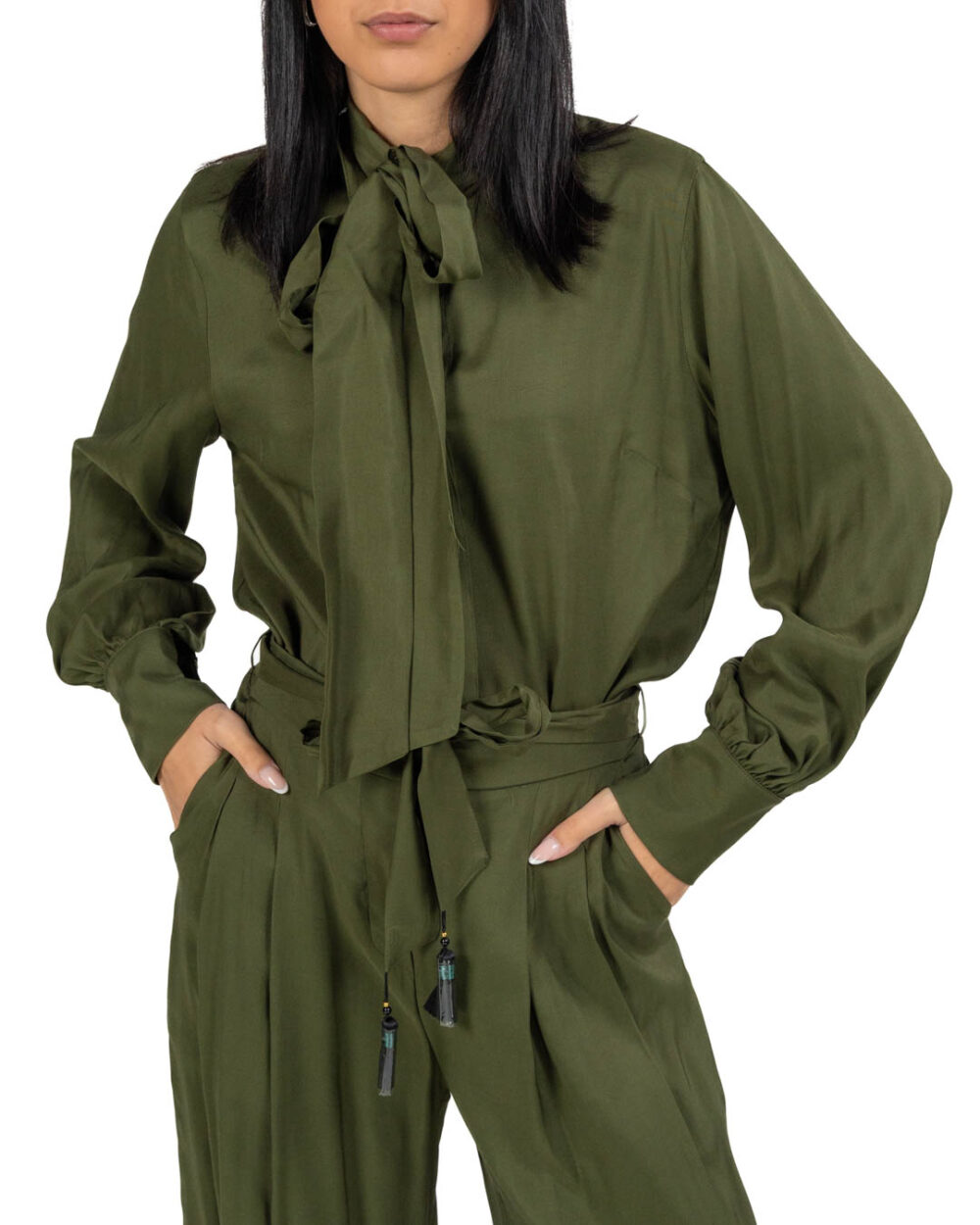 Wu Side - Camicia viscosa verde - immagine 3