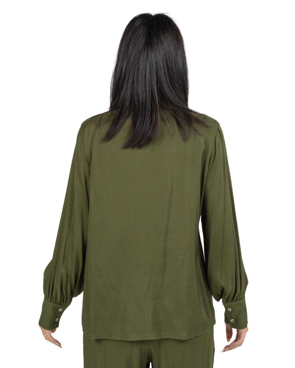 Wu Side - Camicia viscosa verde - immagine 5