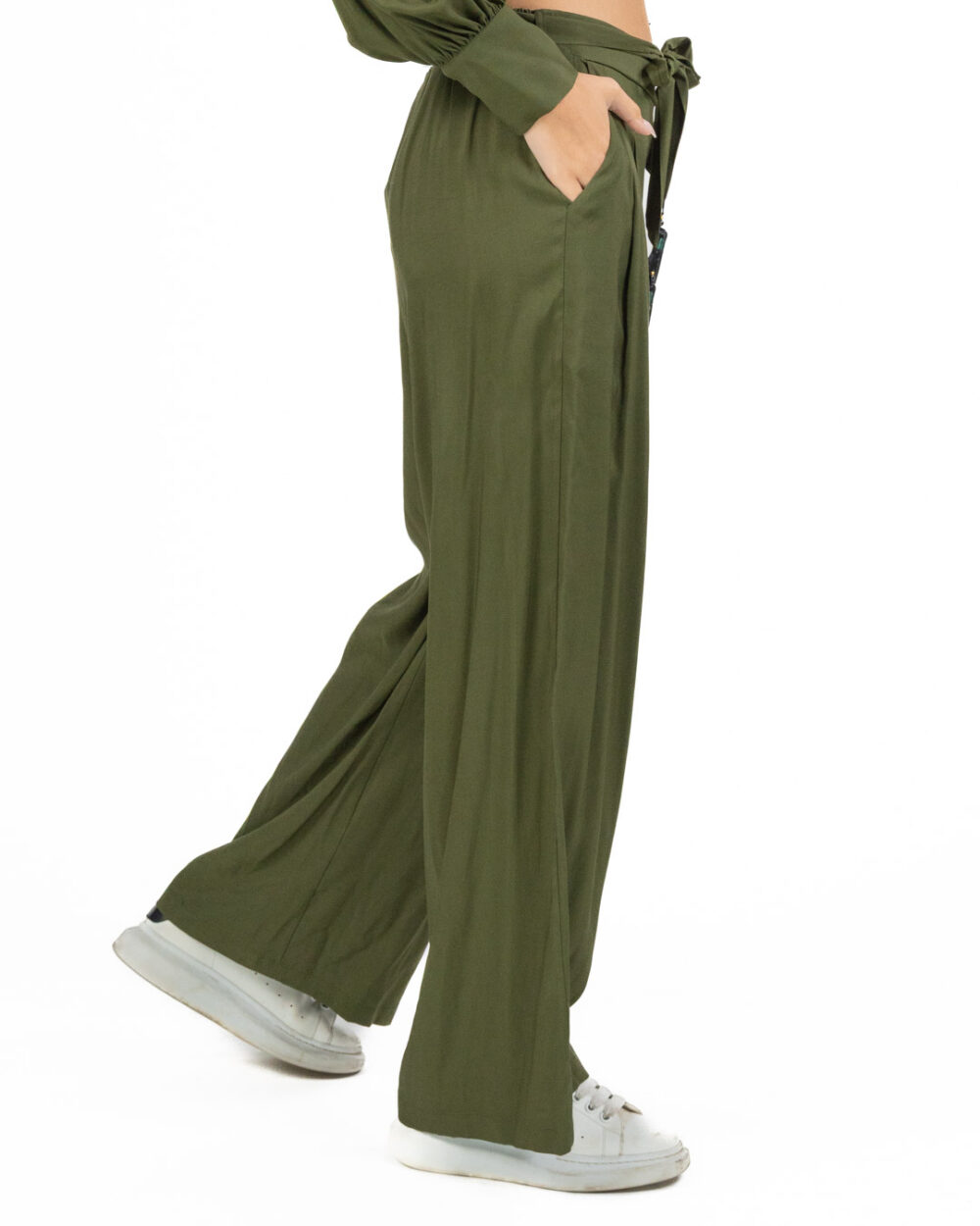Wu Side - Pantalone in viscosa verde - immagine 4