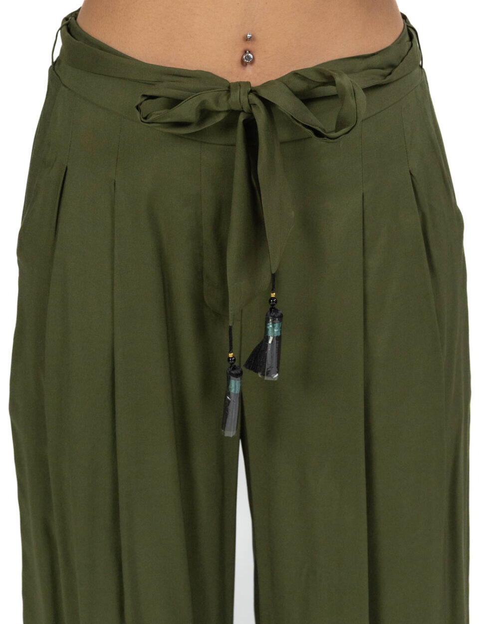 Wu Side - Pantalone in viscosa verde - immagine 3