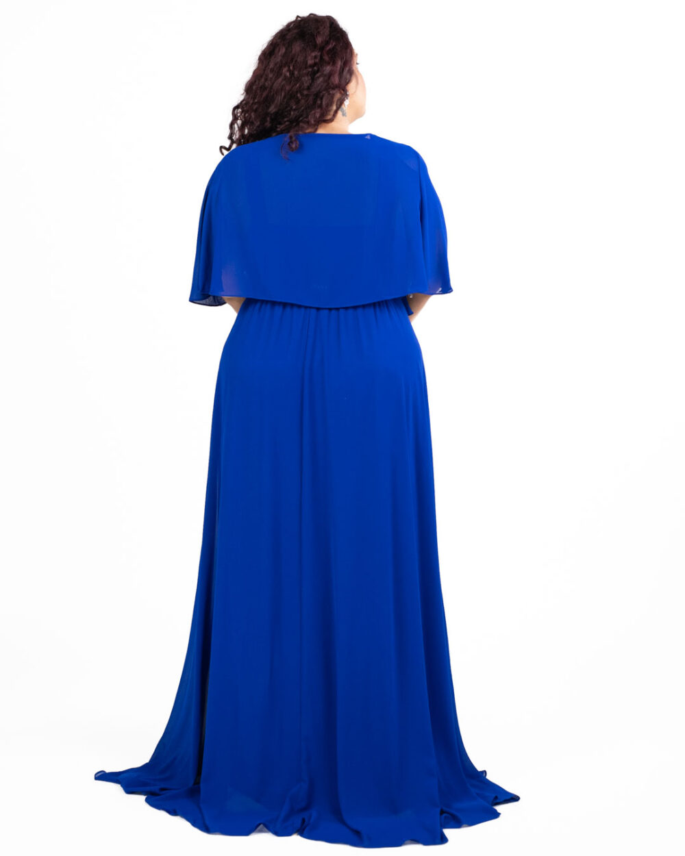 Berti Mode Collection - Abito blu royal scollo plisse - immagine 4