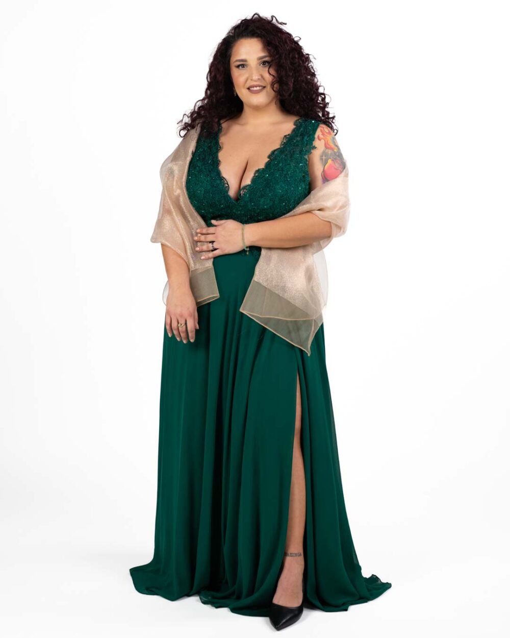 Berti Mode Collection - Abito con pizzo verde - immagine 3
