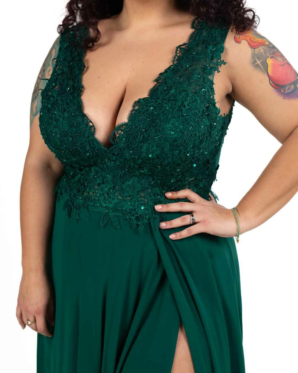 Berti Mode Collection - Abito con pizzo verde - immagine 4