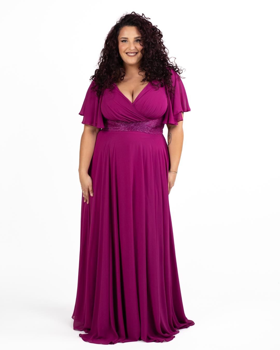 Berti Mode Collection - Abito con applicazioni magenta