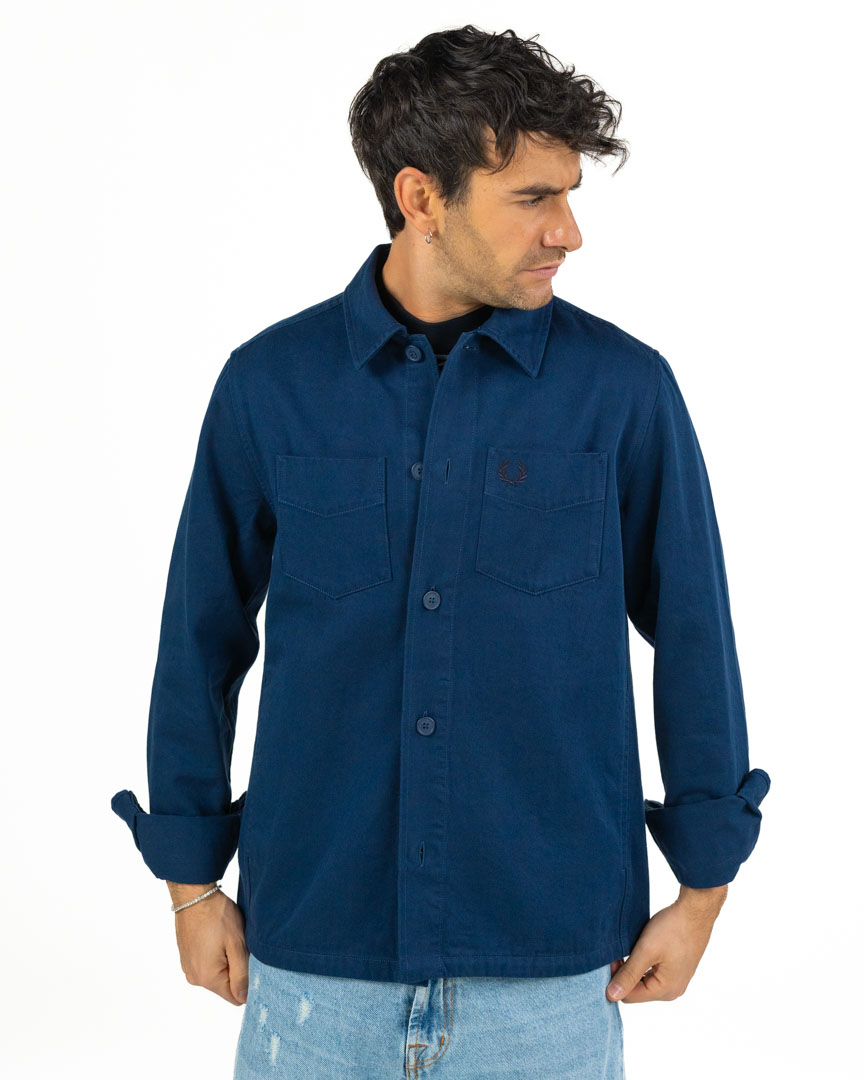 Fred Perry - Overshirt twill blu