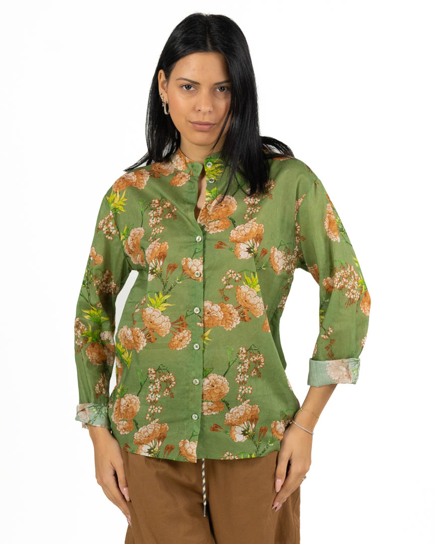 Wu Side - Camicia fantasia floreale
