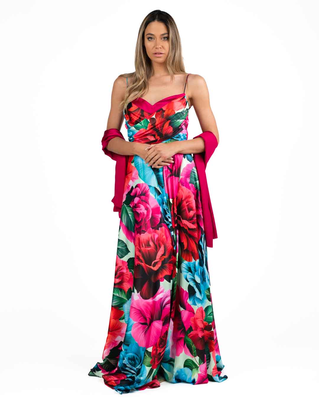 Berti Mode Collection - Abito floreale fucsia