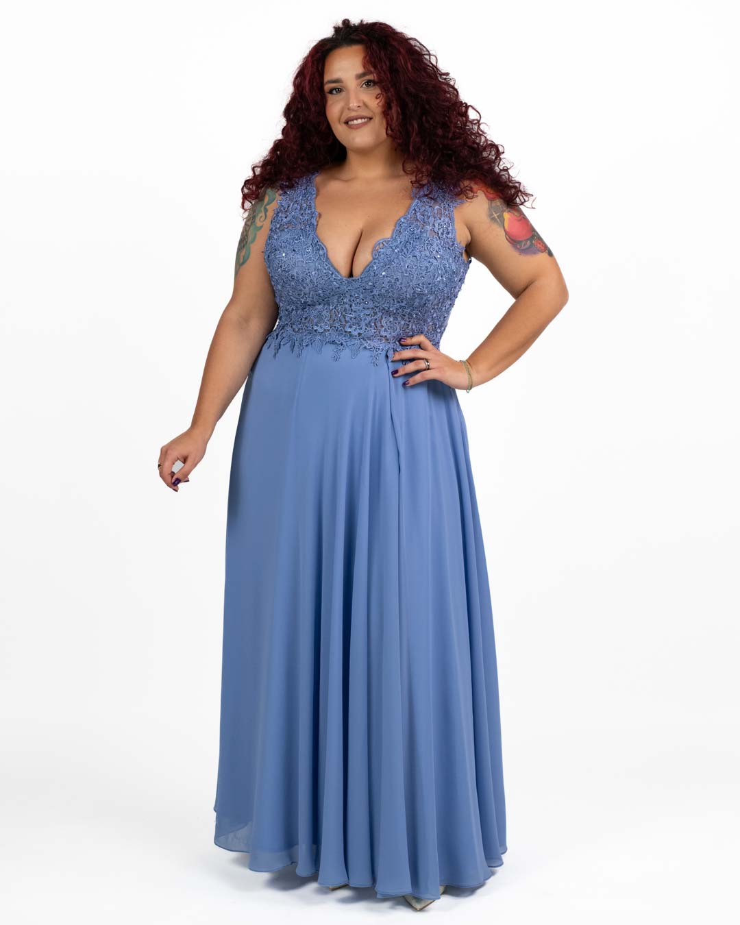 Berti Mode Collection - Abito lungo azzurro